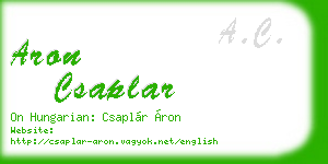 aron csaplar business card